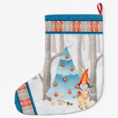 ノルディックトメット格言と森の豚 ラージクリスマスストッキング (裏面)