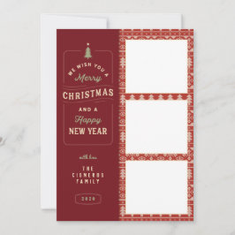 ノルディックニットパターンホリデイ カード