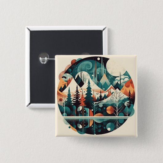 ノルディックパインズ&ピーク 缶バッジ (正面&裏面)