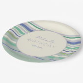 ノルディックパステルストライプ誕生日 ペーパープレート (アングル)