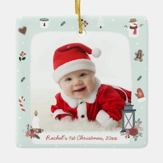 ノルディックビレッジクリスマスフォトオーナメント セラミックオーナメント (正面)