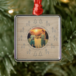 ノルディックファミリーフォトクリスマス メタルオーナメント