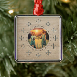 ノルディックファミリーフォトクリスマス メタルオーナメント