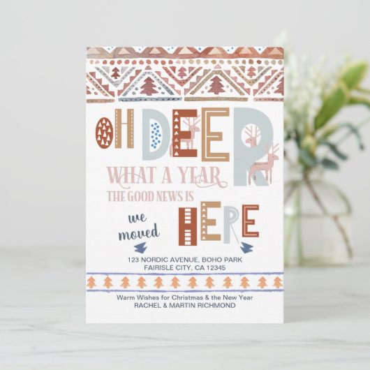 ノルディックフェアアイルとおもしろいタイポグラフィホリデームービング 案内状 (スタンド正面)