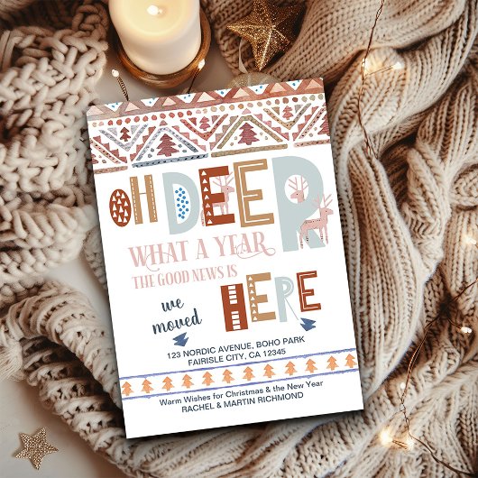 ノルディックフェアアイルとおもしろいタイポグラフィホリデームービング 案内状