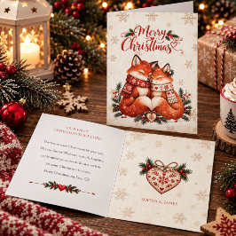 ノルディックフォックスのカップル 初めてのクリスマス カード
