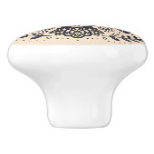 ノルディックフォークアートアウルベージュブラック セラミックノブ (側面)