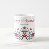 ノルディックフォークアートダラホースクリスマスホリデーズ コーヒーマグカップ (中央)