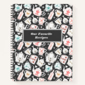 ノルディックフォークアートテーブルウェアパーソナライズされたレシピ ノートブック (正面)