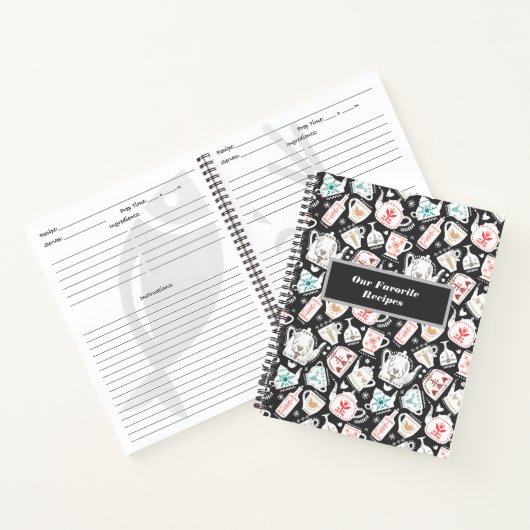 ノルディックフォークアートテーブルウェアパーソナライズされたレシピ ノートブック (内部)