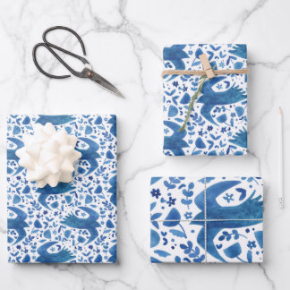 ノルディックフォークアートバード ラッピングペーパーシート