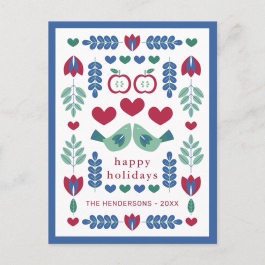 ノルディックフォークアートバード&離れハッピーズ シーズンポストカード (正面)