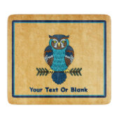 ノルディックフォークアートフクロウ カッティングボード (正面)