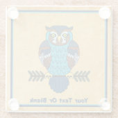 ノルディックフォークアートフクロウ ガラスコースター (裏面)