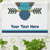 ノルディックフォークアートフクロウ キッチンタオル (折り畳み)