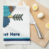 ノルディックフォークアートフクロウ キッチンタオル (四つ折り)