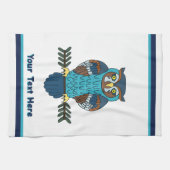 ノルディックフォークアートフクロウ キッチンタオル (横)