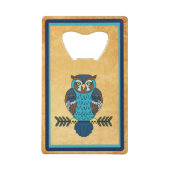 ノルディックフォークアートフクロウ クレジットカード栓抜き (正面)