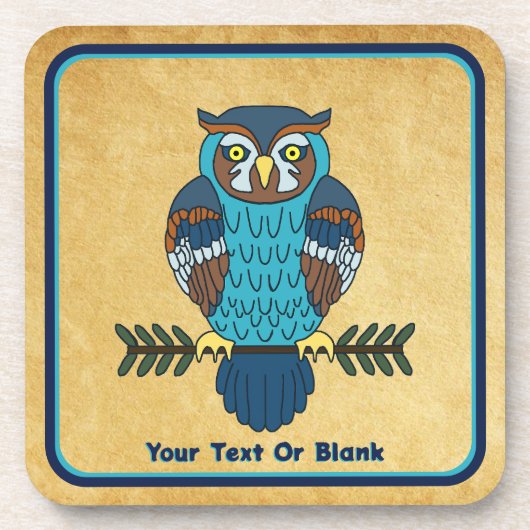 ノルディックフォークアートフクロウ コースター (正面)