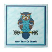 ノルディックフォークアートフクロウ タイル (正面)