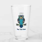 ノルディックフォークアートフクロウ タンブラーグラス (正面)