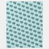 ノルディックフォークアートフクロウ フリースブランケット (正面)