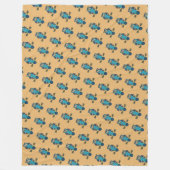 ノルディックフォークアートフクロウ フリースブランケット (正面)