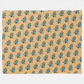 ノルディックフォークアートフクロウ フリースブランケット (正面(横))