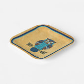 ノルディックフォークアートフクロウ ペーパープレート (傾斜あり)