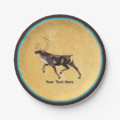 ノルディックフォークアートフクロウ ペーパープレート (正面)