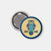 ノルディックフォークアートフクロウ マグネット (正面/裏面)