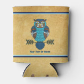 ノルディックフォークアートフクロウ 缶クーラー (正面)