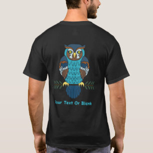ノルディックフォークアートフクロウ Tシャツ