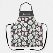 ノルディックフォークアート食器パーソナライズされた エプロン (正面)