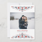 ノルディックフォークアート |クリスマスの休日の写真 シーズンカード (正面)