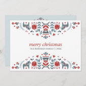 ノルディックフォークアート|クリスマス休暇3写真 シーズンカード (正面/裏面)