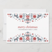 ノルディックフォークアート |ダラホースのクリスマスホリデー シーズンカード (正面)