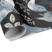 ノルディックブルーキツネレッドグリーナリーウォーター色 ラッピングペーパー (ロールコーナー)