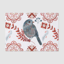 ノルディックブルーソンバードウォーターフォークアート