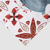 ノルディックブルーフクロウ水彩フォークアート 薄葉紙 (詳細)