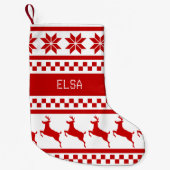 ノルディックプリントトインデナーフェアアイル スモールクリスマスストッキング (正面)