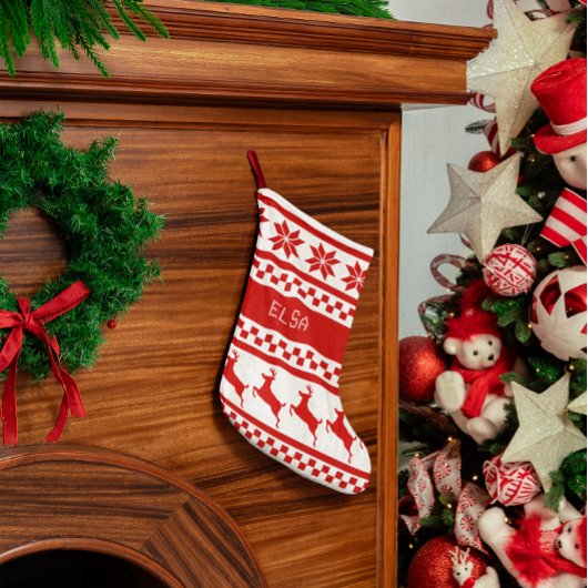 ノルディックプリントトインデナーフェアアイル スモールクリスマスストッキング