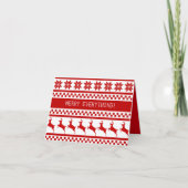 ノルディックプリントトナディアレッドメリーオールホリデー シーズンカード (正面)