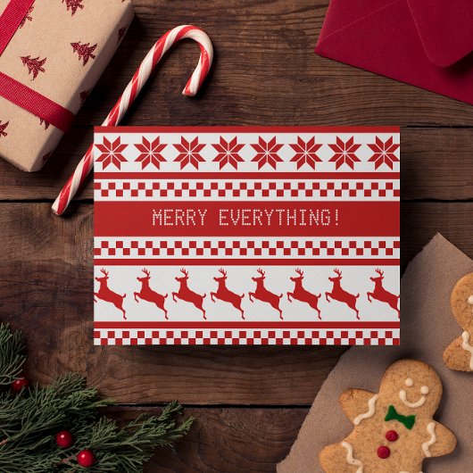 ノルディックプリントトナディアレッドメリーオールホリデー シーズンカード