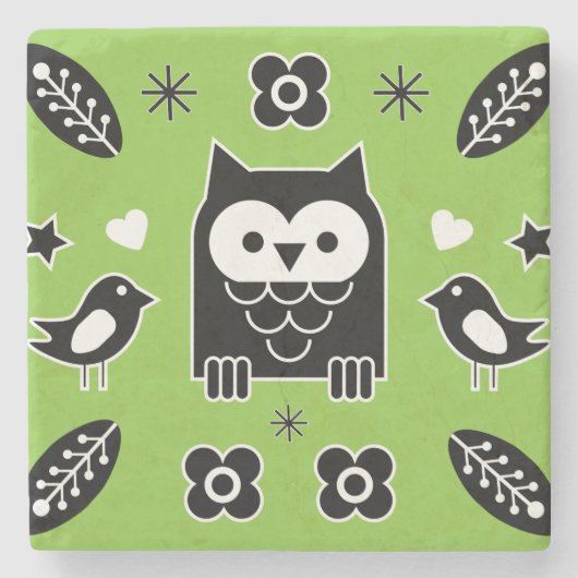 ノルディックホースフォークアートギフト ストーンコースター (正面)