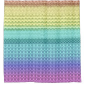 ノルディックボホボヘミアントライバルレインボーユニークー シャワーカーテン (正面)