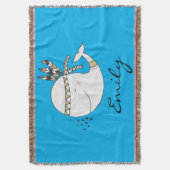 ノルディックボホーパーソナライズされたクジラ スローブランケット (正面縦)