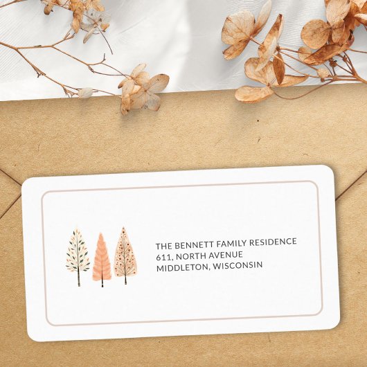 ノルディックミニマリストパインツリーボホ差出人住所 ラベル