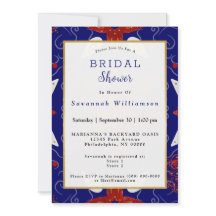 ノルディックレッドブルー金ゴールドホワイトブライダルシャワー