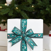 ノルディック柄のクリスマス グログランリボン